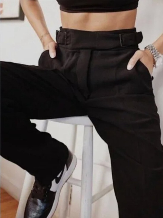 Wilfred Pants - NEW Wilfred Anna Trouser Pant Double Buckle Belted High Rise Black Size 10
